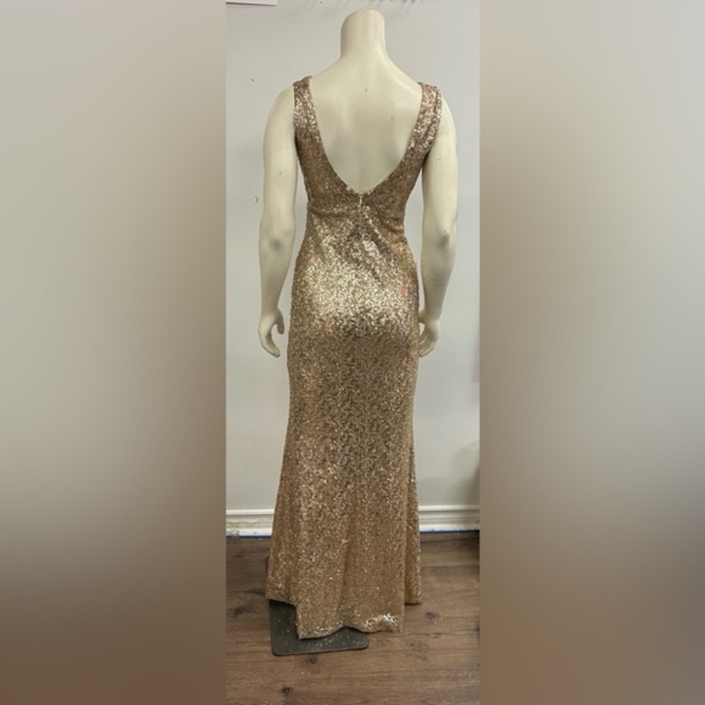 ARK ampCO GOLD SEQUIN GOWN IN SIZE SMALL - Picture 4 of 7